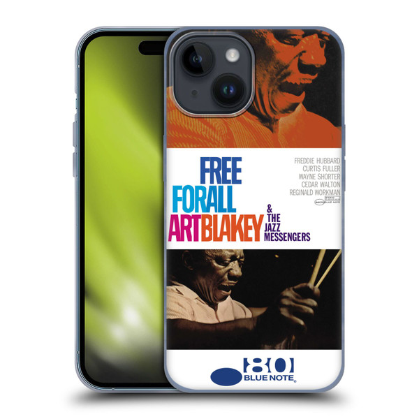 Blue Note Records Albums Art Blakey Free For All Soft Gel Case for Apple iPhone 15