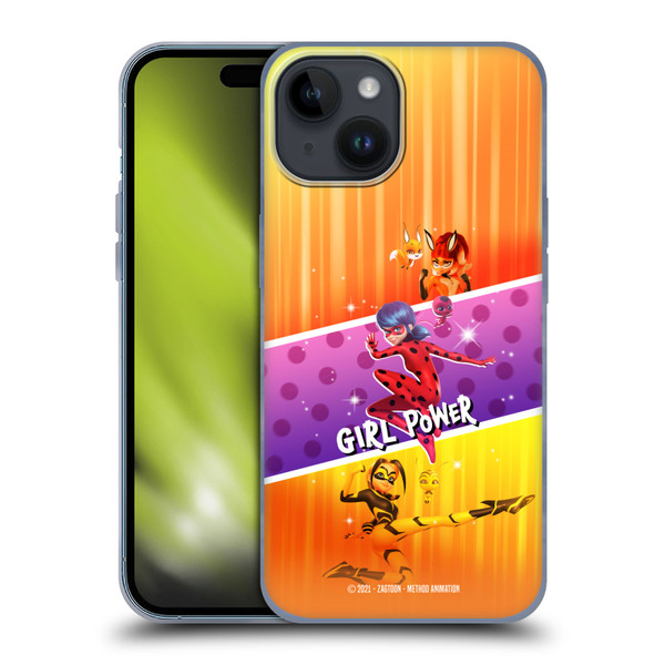 Miraculous Tales of Ladybug & Cat Noir Graphics Girl Power Soft Gel Case for Apple iPhone 15