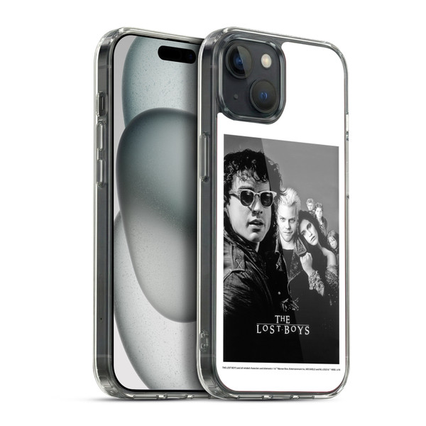 The Lost Boys Characters Poster Black And White Soft Gel Case for Apple iPhone 15 Plus & MagSafe