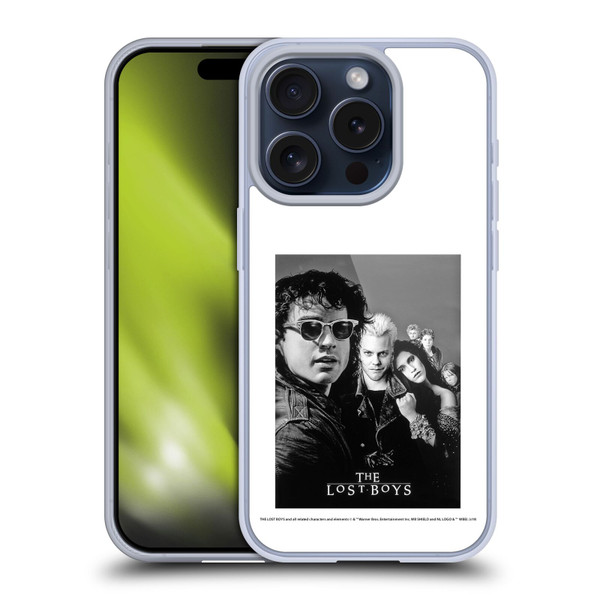 The Lost Boys Characters Poster Black And White Soft Gel Case for Apple iPhone 15 Pro