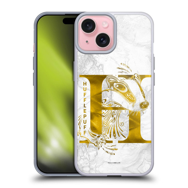 Harry Potter Deathly Hallows IX Hufflepuff Aguamenti Soft Gel Case for Apple iPhone 15