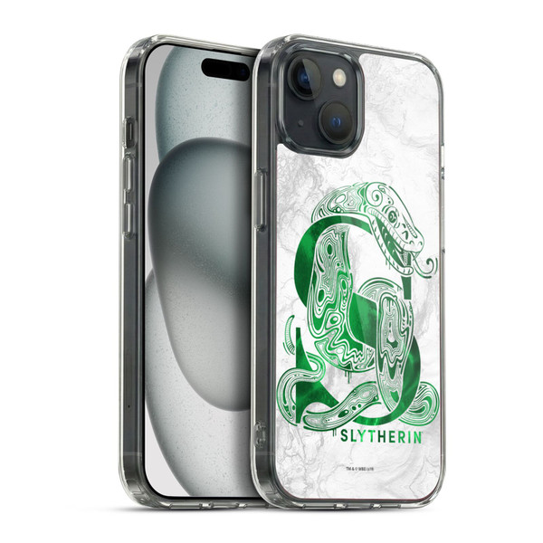 Harry Potter Deathly Hallows IX Slytherin Aguamenti Soft Gel Case for Apple iPhone 15 Plus & MagSafe