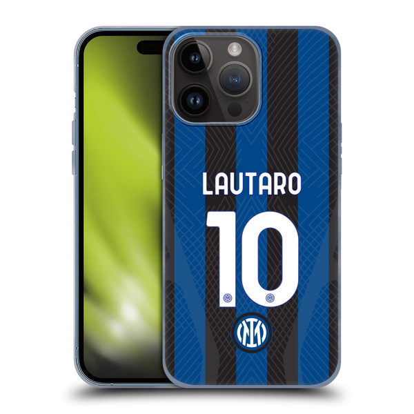 Fc Internazionale Milano 2022/23 Players Home Kit Lautaro Martínez Soft Gel Case for Apple iPhone 15 Pro Max
