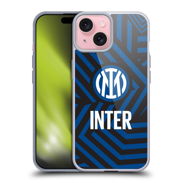 Fc Internazionale Milano Patterns Abstract 1 Soft Gel Case for Apple iPhone 15