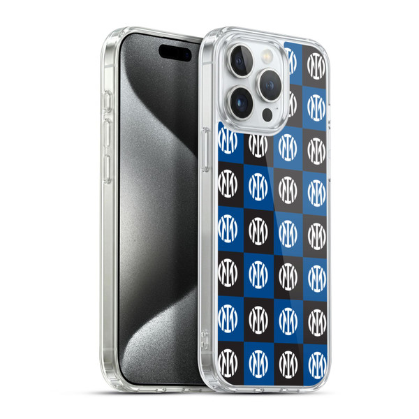 Fc Internazionale Milano Patterns Crest Soft Gel Case for Apple iPhone 15 Pro Max & MagSafe