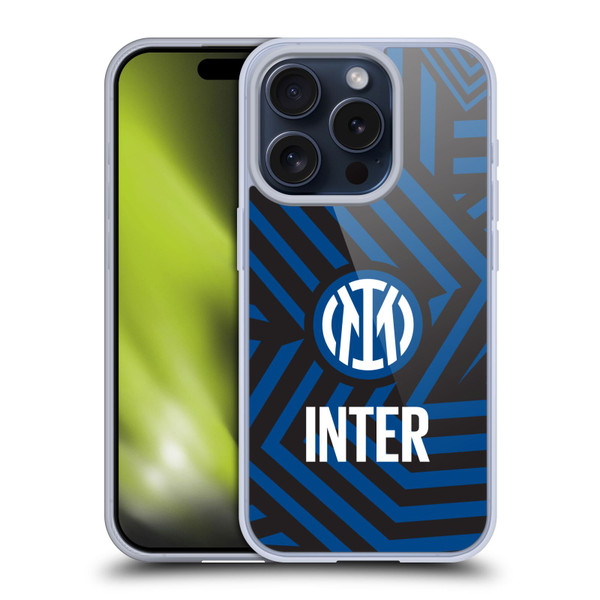 Fc Internazionale Milano Patterns Abstract 1 Soft Gel Case for Apple iPhone 15 Pro & MagSafe