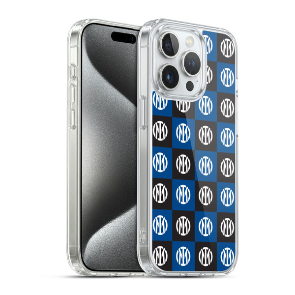 Fc Internazionale Milano Patterns Crest Soft Gel Case for Apple iPhone 15 Pro & MagSafe