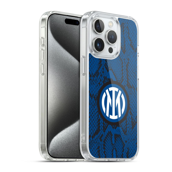 Fc Internazionale Milano Patterns Snake Soft Gel Case for Apple iPhone 15 Pro & MagSafe