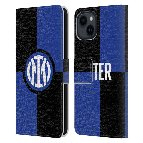 Fc Internazionale Milano Badge Flag Leather Book Wallet Case Cover For Apple iPhone 15