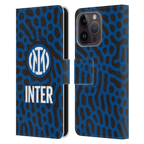 Fc Internazionale Milano Patterns Abstract 2 Leather Book Wallet Case Cover For Apple iPhone 15 Pro