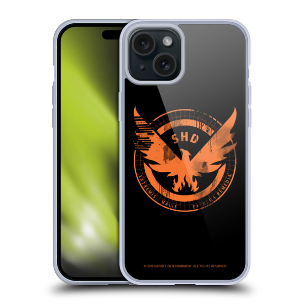 Tom Clancy's The Division Key Art Logo Black Soft Gel Case for Apple iPhone 15 Plus