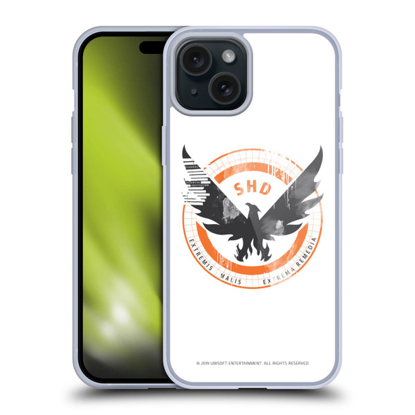Tom Clancy's The Division Key Art Logo White Soft Gel Case for Apple iPhone 15 Plus