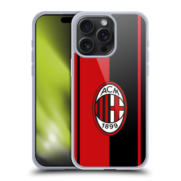 AC Milan Crest Red And Black Soft Gel Case for Apple iPhone 15 Pro Max & MagSafe