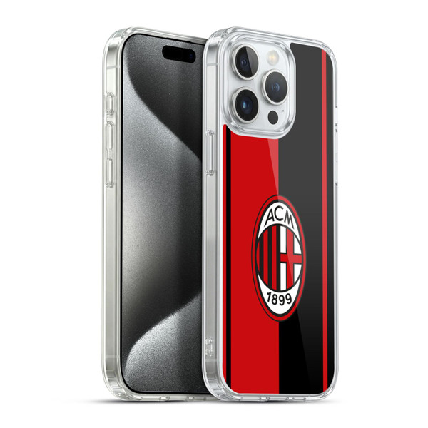 AC Milan Crest Red And Black Soft Gel Case for Apple iPhone 15 Pro Max & MagSafe