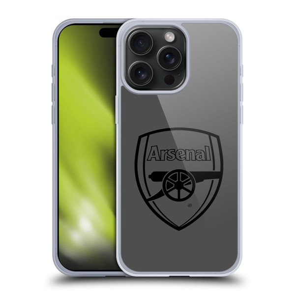 Arsenal FC Crest 2 Black Logo Soft Gel Case for Apple iPhone 15 Pro Max
