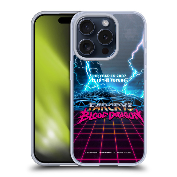 Far Cry 3 Blood Dragon Key Art Logo Soft Gel Case for Apple iPhone 15 Pro