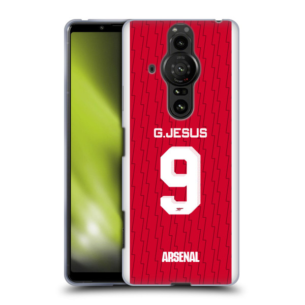 Arsenal FC 2023/24 Players Home Kit Gabriel Jesus Soft Gel Case for Sony Xperia Pro-I