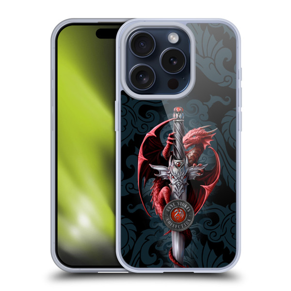 Anne Stokes Dragons Dagger Soft Gel Case for Apple iPhone 15 Pro