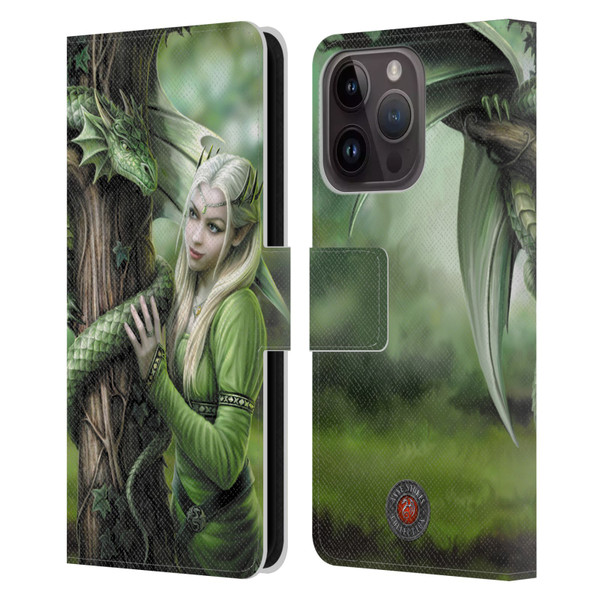 Anne Stokes Dragon Friendship Kindred Spirits Leather Book Wallet Case Cover For Apple iPhone 15 Pro
