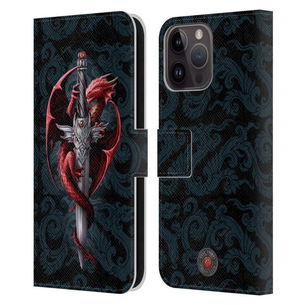 Anne Stokes Dragons Dagger Leather Book Wallet Case Cover For Apple iPhone 15 Pro Max