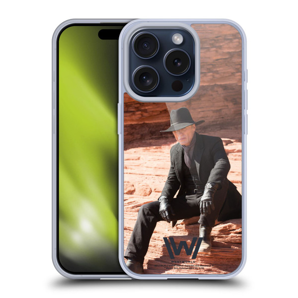 Westworld Characters Man In Black Soft Gel Case for Apple iPhone 15 Pro