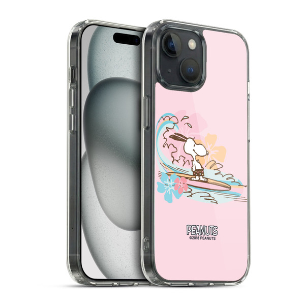 Peanuts Beach Snoopy Surf Soft Gel Case for Apple iPhone 15 & MagSafe