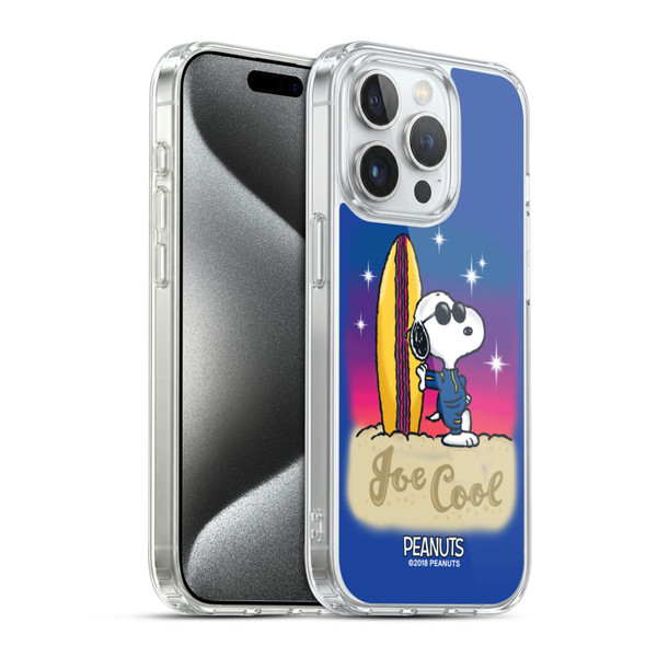 Peanuts Snoopy Boardwalk Airbrush Joe Cool Surf Soft Gel Case for Apple iPhone 15 Pro & MagSafe