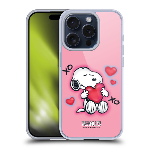 Peanuts Snoopy Boardwalk Airbrush XOXO Soft Gel Case for Apple iPhone 15 Pro