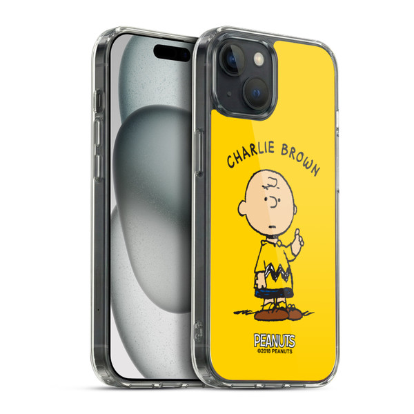 Peanuts Characters Charlie Brown Soft Gel Case for Apple iPhone 15 Plus & MagSafe