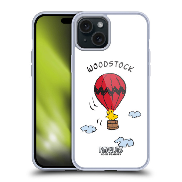 Peanuts Characters Woodstock Soft Gel Case for Apple iPhone 15 Plus