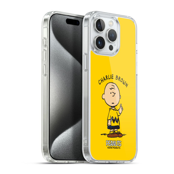 Peanuts Characters Charlie Brown Soft Gel Case for Apple iPhone 15 Pro Max & MagSafe