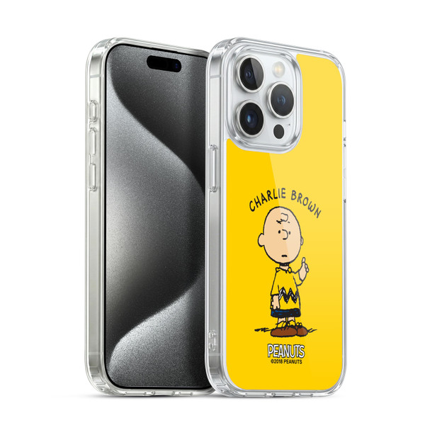 Peanuts Characters Charlie Brown Soft Gel Case for Apple iPhone 15 Pro & MagSafe