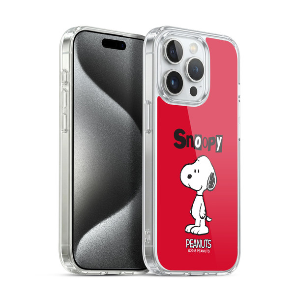 Peanuts Characters Snoopy Soft Gel Case for Apple iPhone 15 Pro & MagSafe