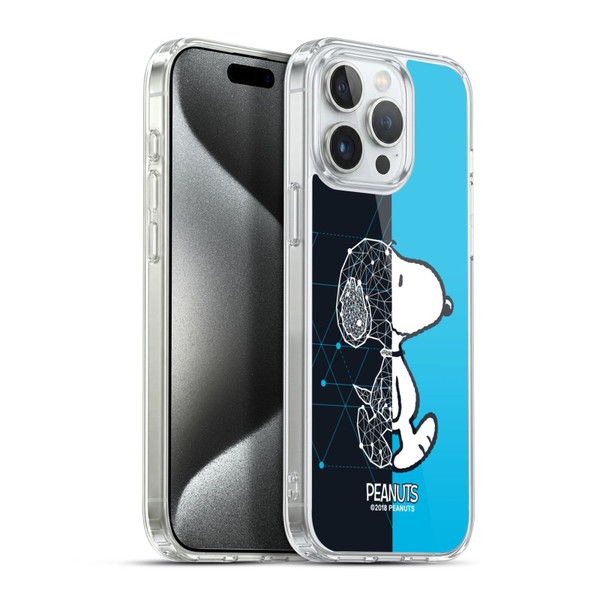 Peanuts Halfs And Laughs Snoopy Geometric Soft Gel Case for Apple iPhone 15 Pro Max & MagSafe
