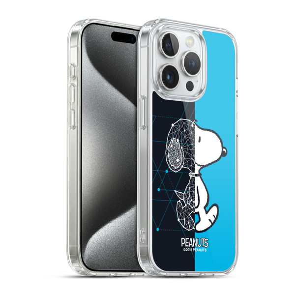 Peanuts Halfs And Laughs Snoopy Geometric Soft Gel Case for Apple iPhone 15 Pro & MagSafe