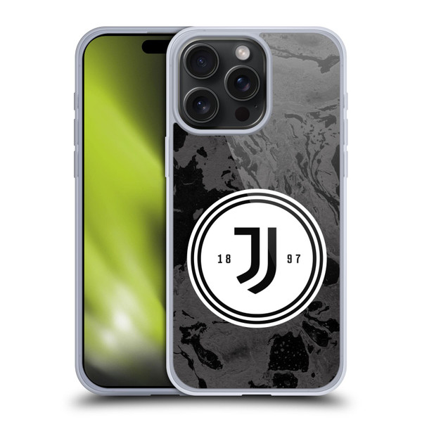 Juventus Football Club Art Monochrome Marble Logo Soft Gel Case for Apple iPhone 15 Pro Max