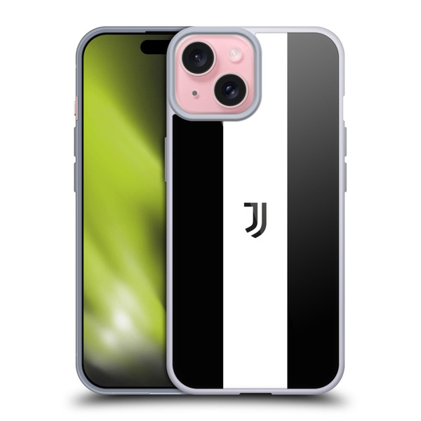 Juventus Football Club Lifestyle 2 Bold White Stripe Soft Gel Case for Apple iPhone 15