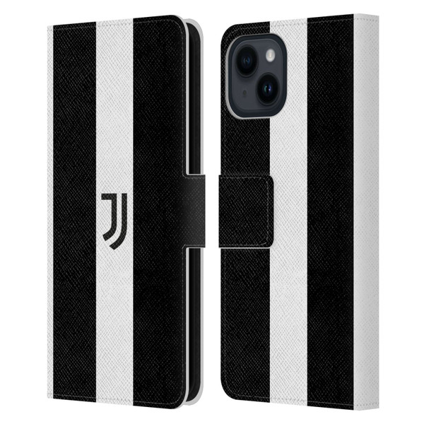Juventus Football Club Lifestyle 2 Bold White Stripe Leather Book Wallet Case Cover For Apple iPhone 15