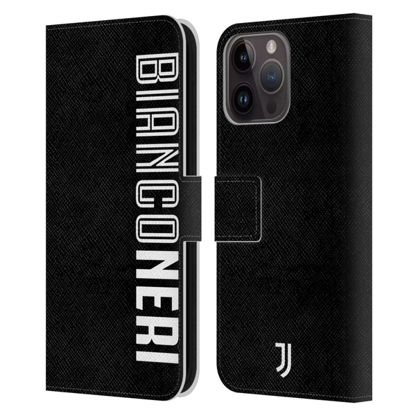 Juventus Football Club Type Bianconeri Black Leather Book Wallet Case Cover For Apple iPhone 15 Pro Max
