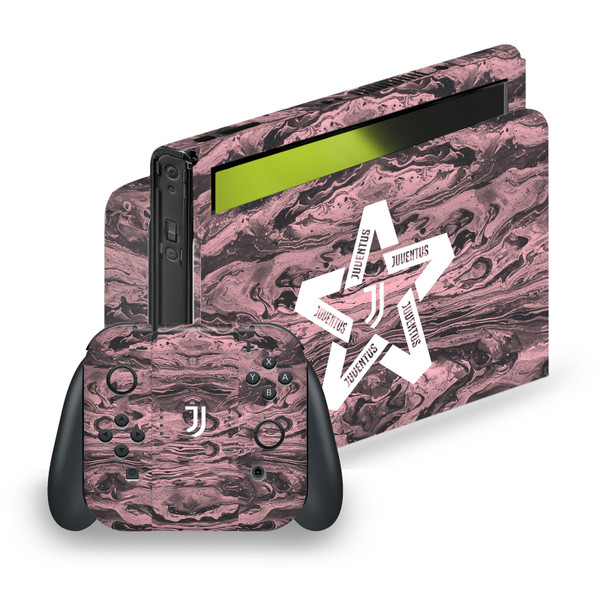 Juventus Football Club Art Black & Pink Marble Vinyl Sticker Skin Decal Cover for Nintendo Switch OLED
