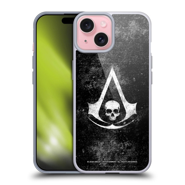 Assassin's Creed Black Flag Logos Grunge Soft Gel Case for Apple iPhone 15