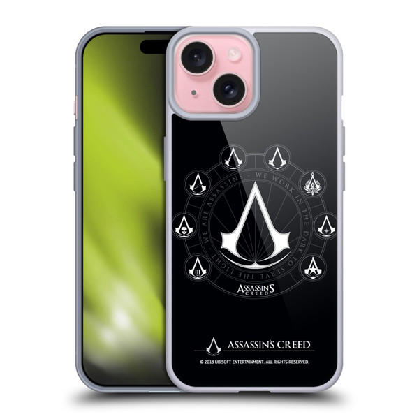 Assassin's Creed Legacy Logo Crests Soft Gel Case for Apple iPhone 15