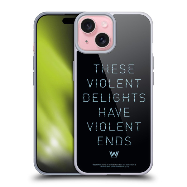 Westworld Graphics Violent Delights Soft Gel Case for Apple iPhone 15