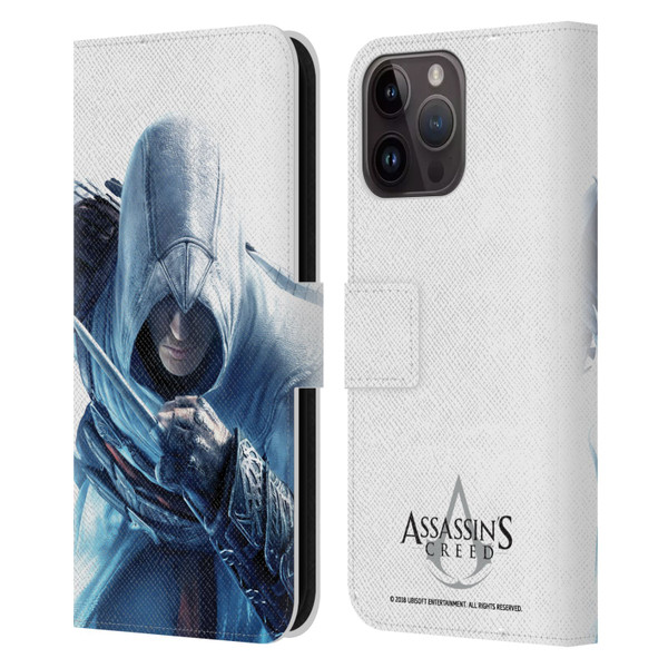 Assassin's Creed Key Art Altaïr Hidden Blade Leather Book Wallet Case Cover For Apple iPhone 15 Pro Max