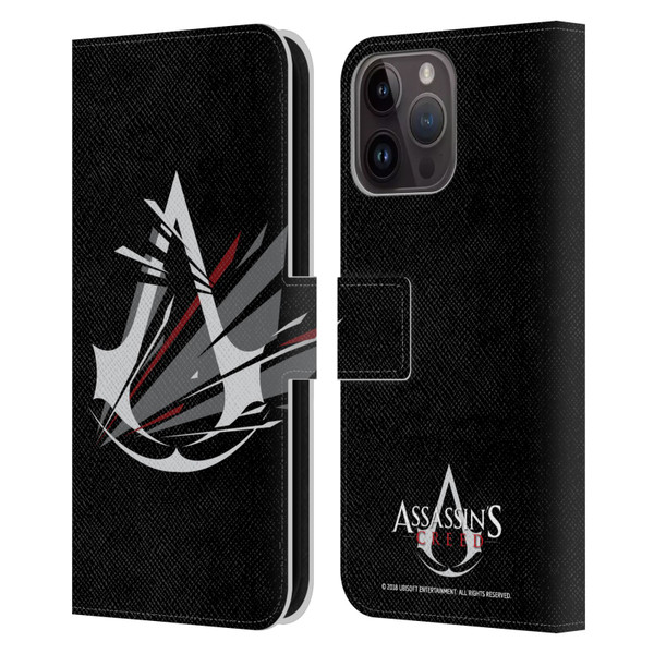 Assassin's Creed Logo Shattered Leather Book Wallet Case Cover For Apple iPhone 15 Pro Max