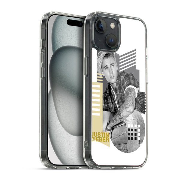 Justin Bieber Purpose B&w Calendar Geometric Collage Soft Gel Case for Apple iPhone 15 Plus & MagSafe