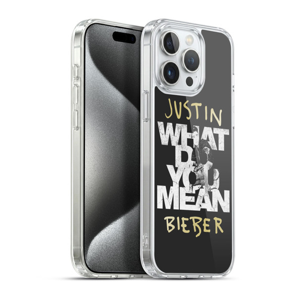 Justin Bieber Purpose B&w What Do You Mean Typography Soft Gel Case for Apple iPhone 15 Pro Max & MagSafe