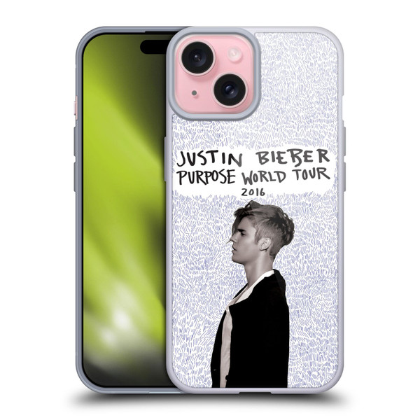 Justin Bieber Purpose World Tour 2016 Soft Gel Case for Apple iPhone 15