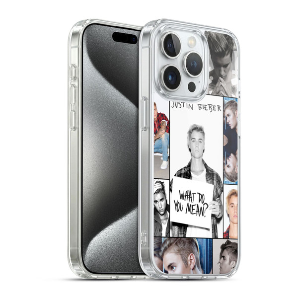 Justin Bieber Purpose Grid Poster Soft Gel Case for Apple iPhone 15 Pro & MagSafe