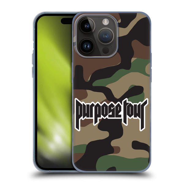 Justin Bieber Tour Merchandise Camouflage Soft Gel Case for Apple iPhone 15 Pro